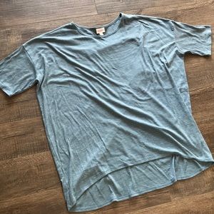 LuLaRoe Irma Blue Heathered Tunic 3/4 Sleeve